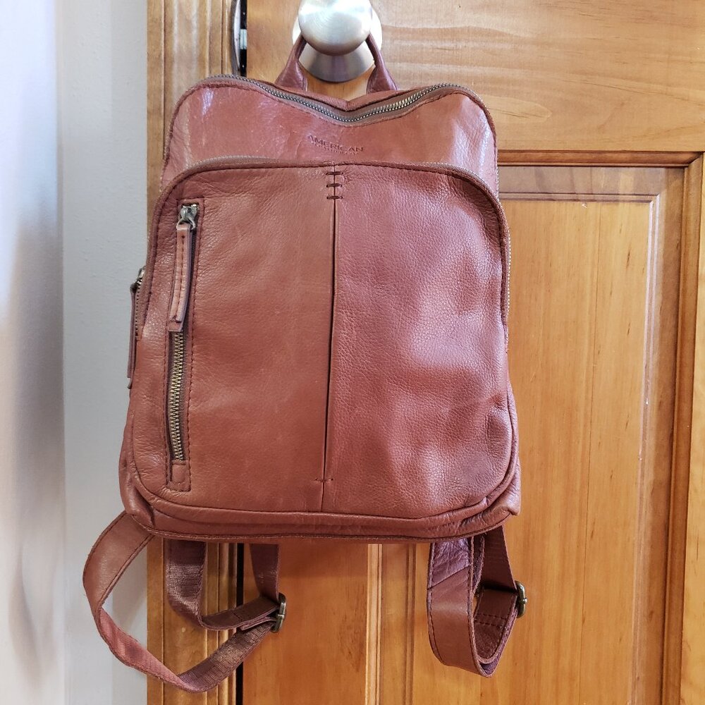 American Leather Co Brown Cleveland Genuine Leather Backpack